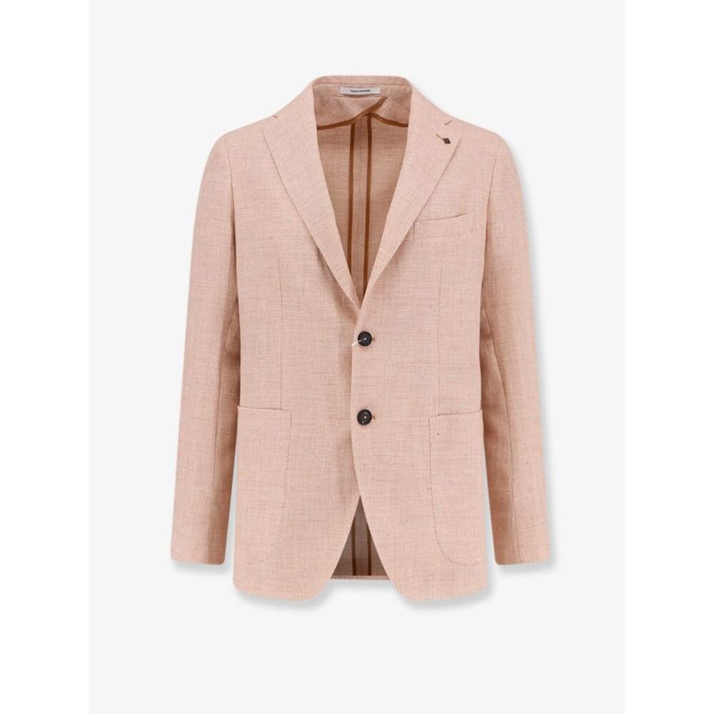 Tagliatore Men Single-Breasted Linen And Virgin Wool Blazer